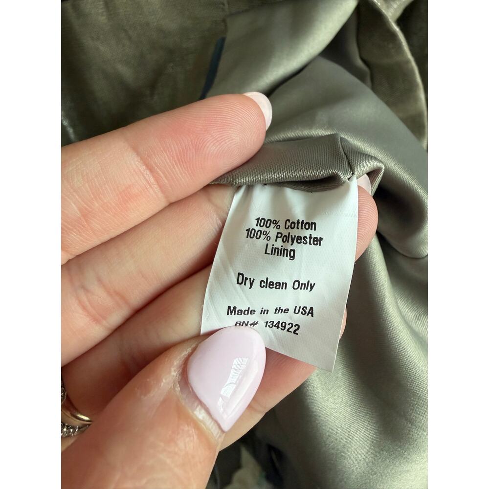 Emerson Fry Long Sleeve Peak Lapel Double-Breasted Blazer Metallic Beige Women 2 - Picture 6 of 7